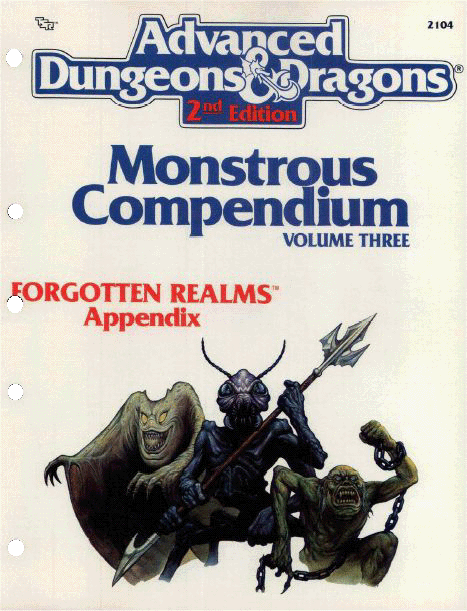 Advanced Dungeons & Dragons Archive: Forgotten Realms: MC3 Monstrous Compendium Forgotten Realms Appendix